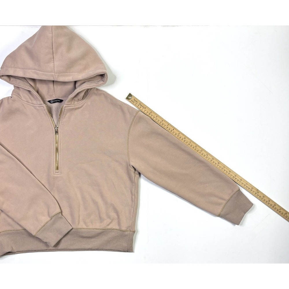 Pretty Garden Hoodie Women's Large Taupe Half Zip Fleece Sweatshirt Outdoor - Picture 6 of 10